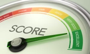 A visual representation of credit score used in the tenant screening process.